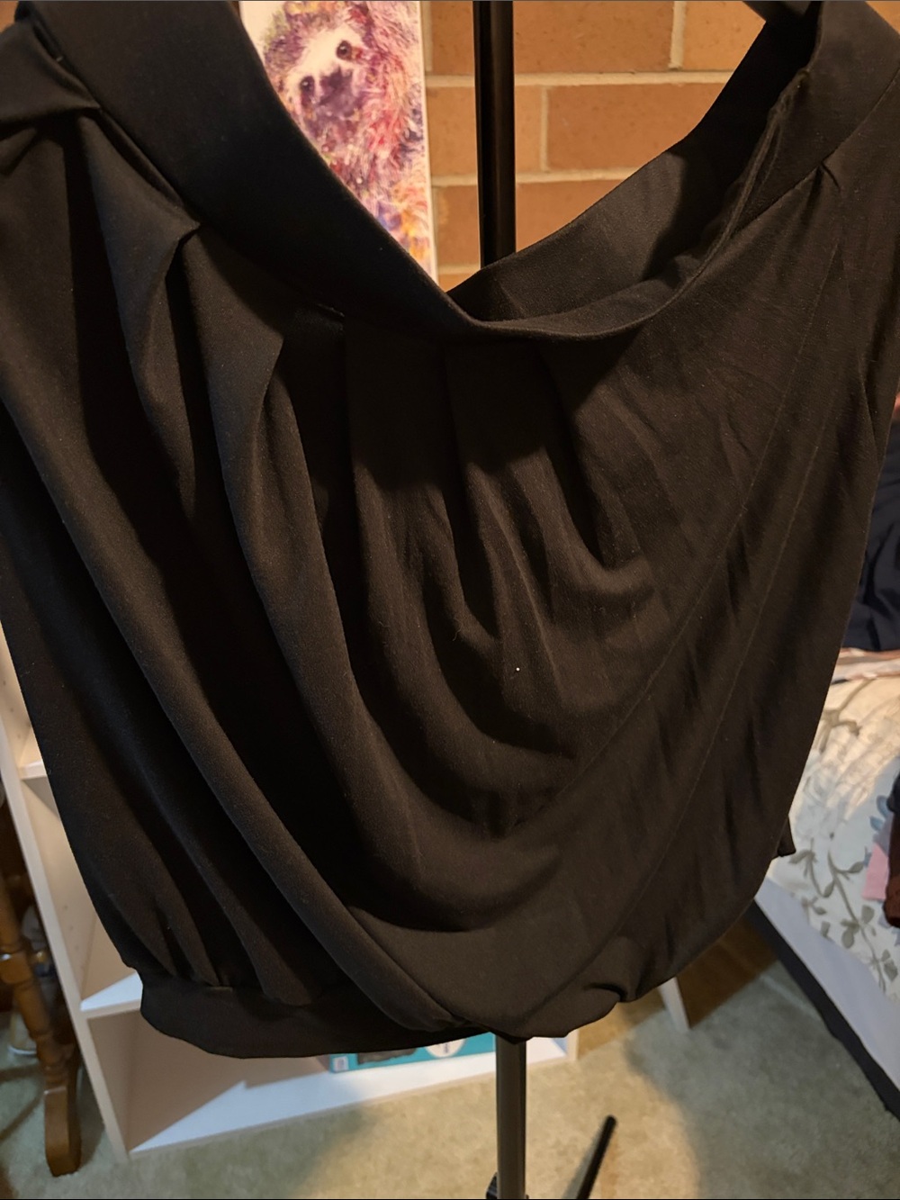 Black Draped Sleeveless Top